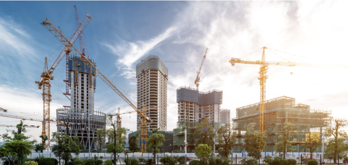 Residential buildings under construction in Tbilisi